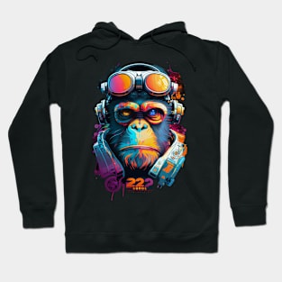 Anime Cyber Ape (Sci-Fi Ape Vintage Retro Future Design Cyberpunk Space Ape) Hoodie